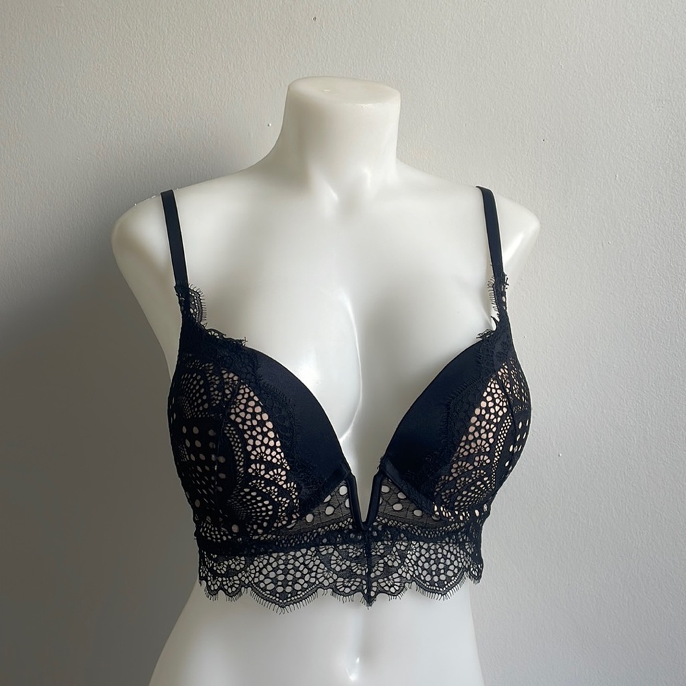 La Senza Black Lace Padded Hello Sugar Bra 32C .